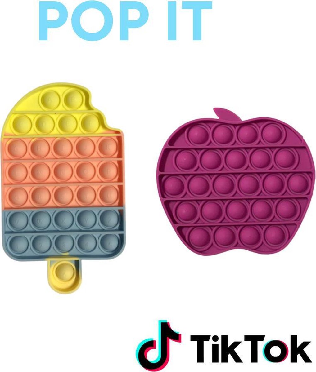 Goedkope Pop It Figet Toys | Pop it  TIKTOK Trend 2021 | Roze Appel & Ijs Pop It